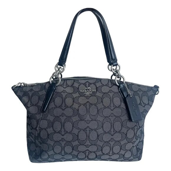 Coach Kelsey Satchel in Outline Signature - Canvas x Leather - Picture 1 of 10